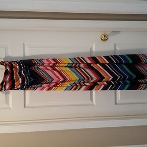 Multicolor chevron striped maxi dress, size S
